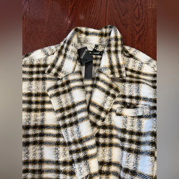 NWT BLANKNYC Plaid Lightweight Teddy Coat - Picture 5 of 6
